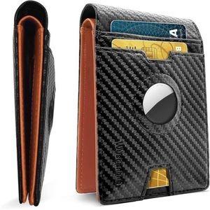 Slim Wallet for Men with Airtag Holder, Minimalist Air Tag Wallets